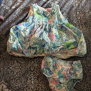 Floral Baby Dress and Bloomers Set